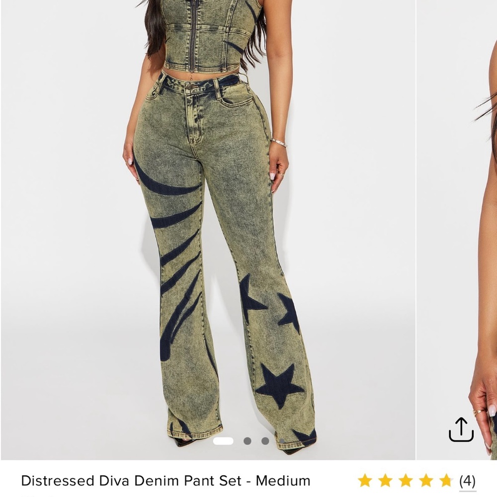 Fashion Nova Blue and Black Boot Cut Flare Pants